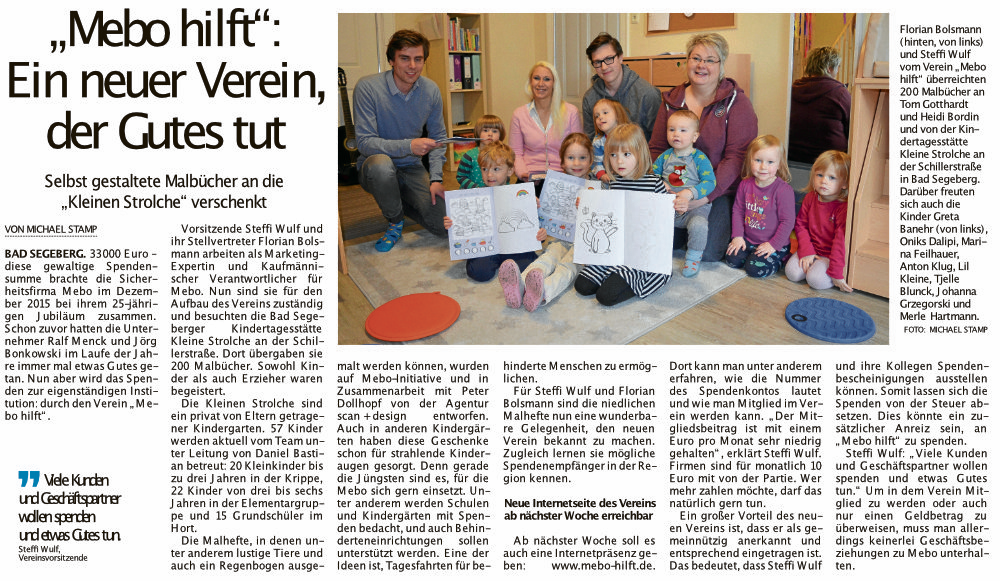 MEBO hilft, Segeberger Zeitung, 17.02.2018